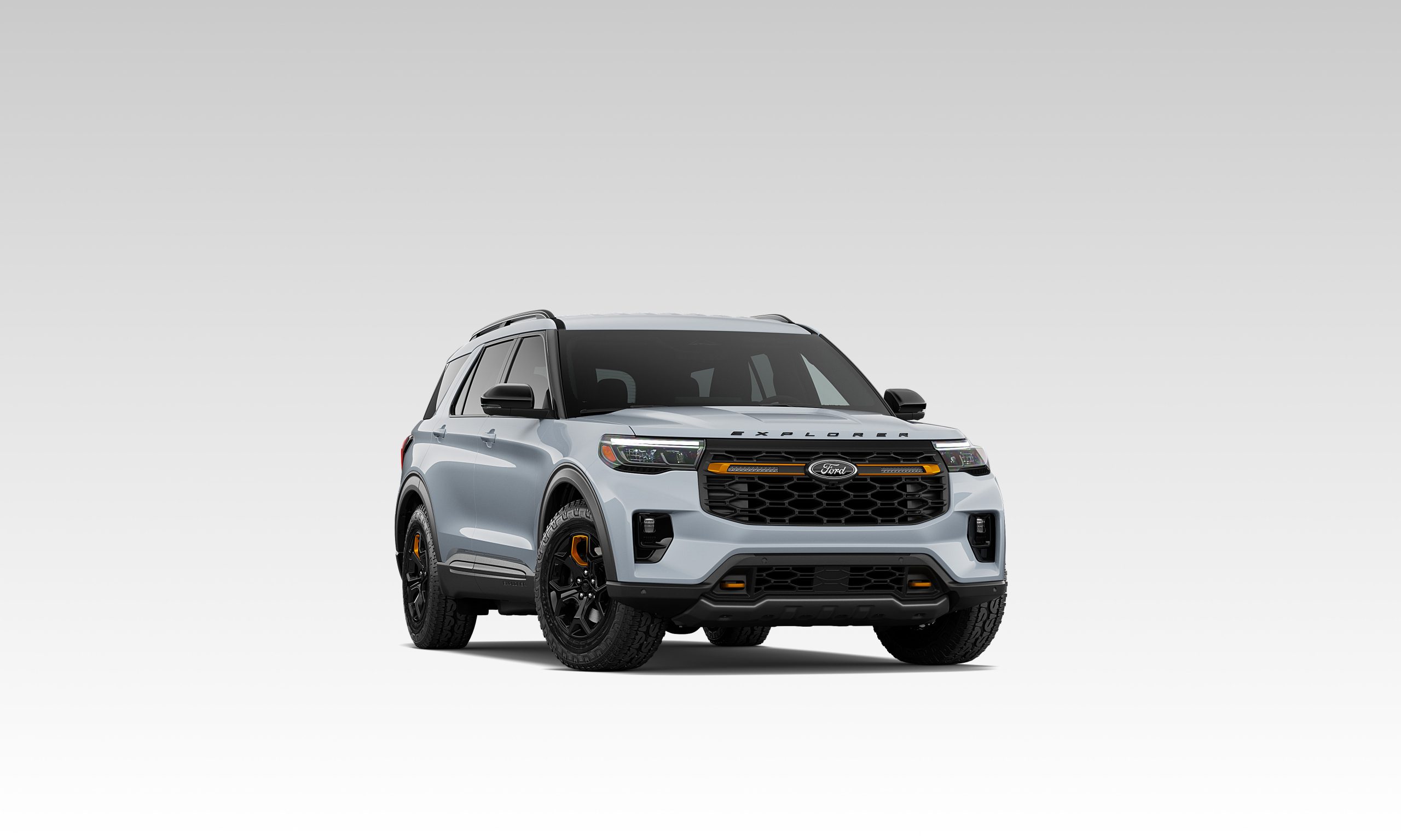 2026 Ford Explorer in a silver white color