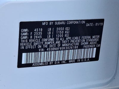 2019 Subaru Legacy 2.5i Premium