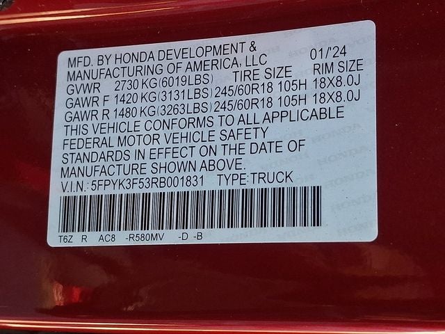 2024 Honda Ridgeline RTL