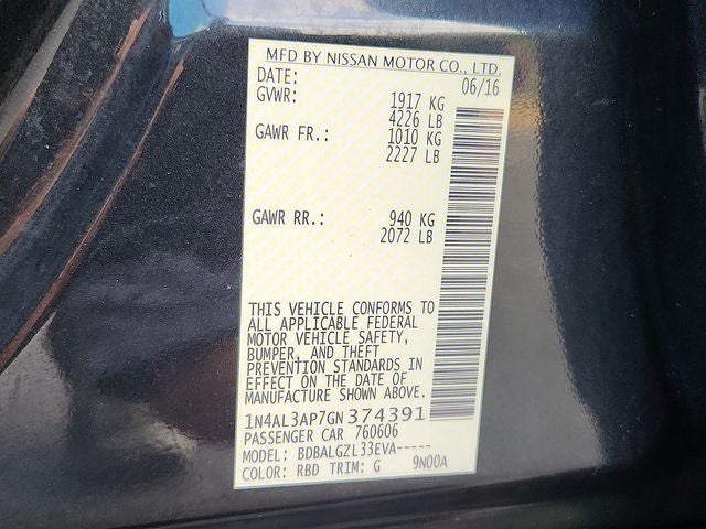 2016 Nissan Altima 2.5 S