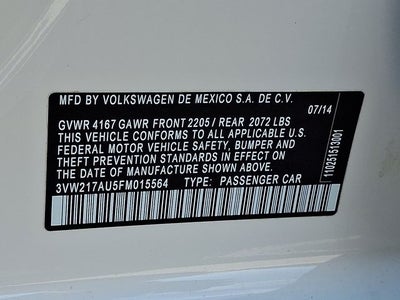 2015 Volkswagen Golf TSI S 4-Door