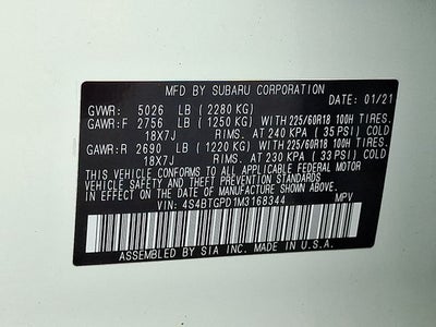 2021 Subaru Outback Touring XT