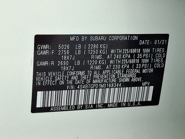 2021 Subaru Outback Touring XT