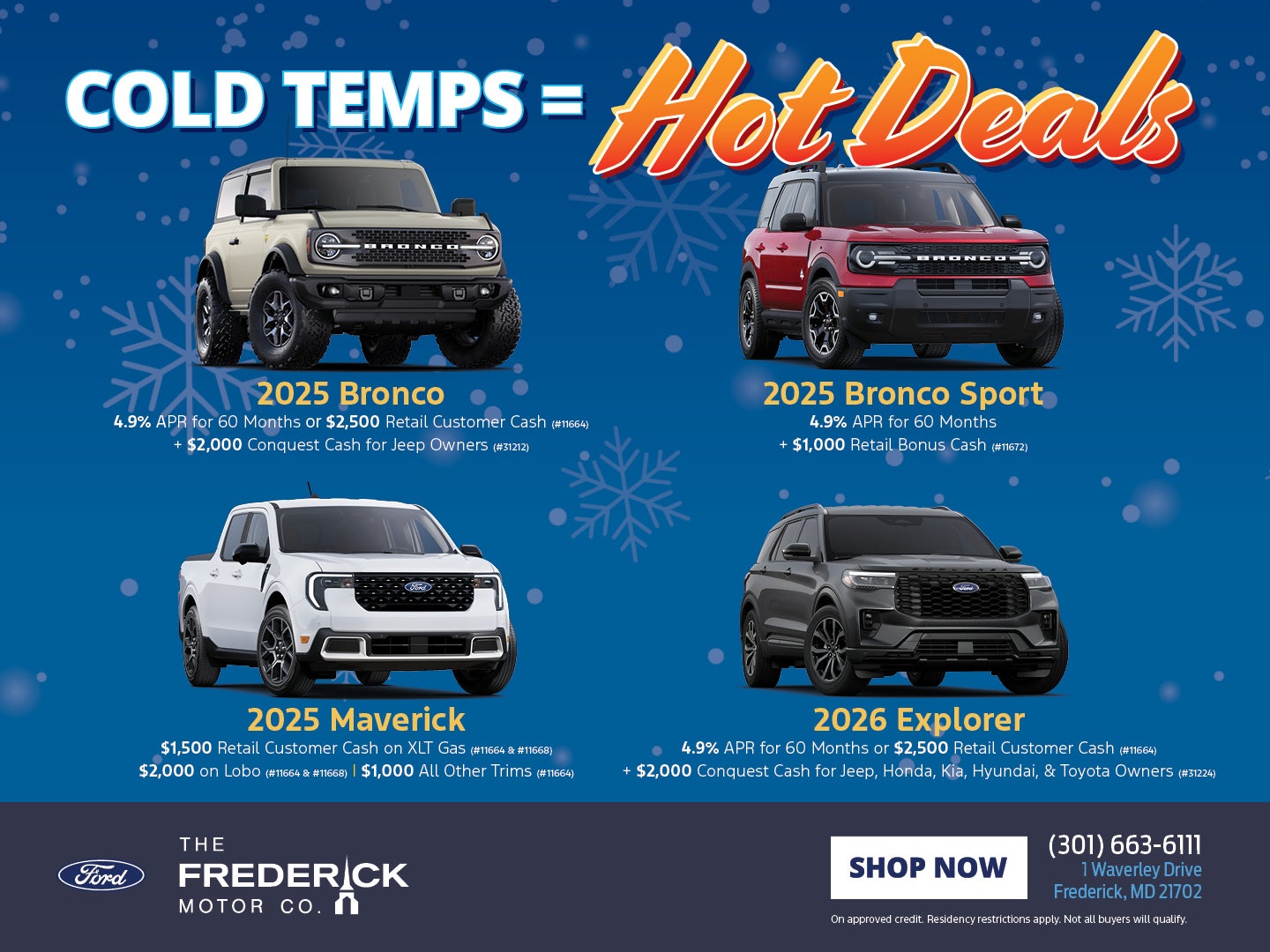 2025 Bronco, 2025 Bronco Sport, 2025 Maverick, 2026 Explorer