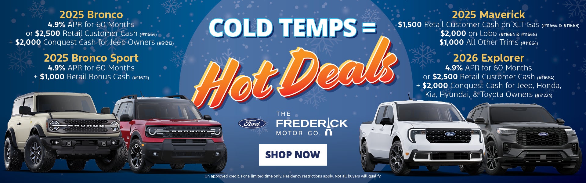 2025 Bronco, 2025 Bronco Sport, 2025 Maverick, 2026 Explorer