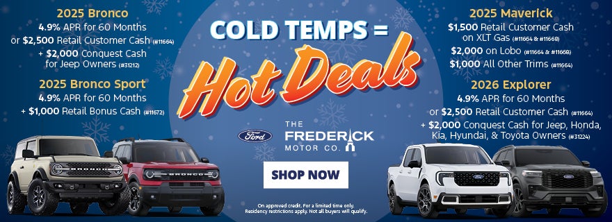 2025 Bronco, 2025 Bronco Sport, 2025 Maverick, 2026 Explorer