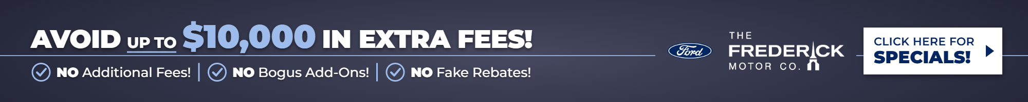Avoid extra fees banner
